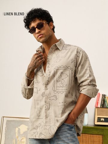 Buy Peanuts: Day In A Life Men Relaxed Shirts Online C76