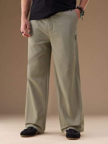Buy Baggy-Fit Pants: Faded Olive Men Cargo Pants Online F56