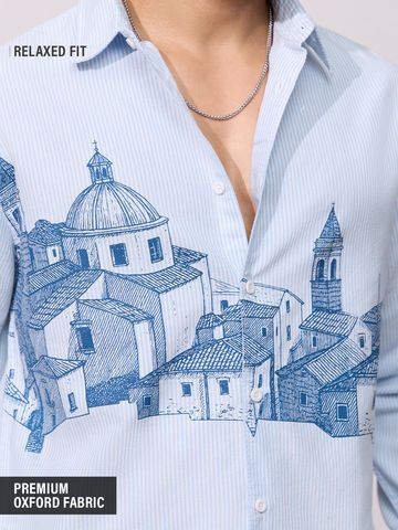 Buy Relaxed-Fit Shirt: Cityscape Men Relaxed shirts Online C76