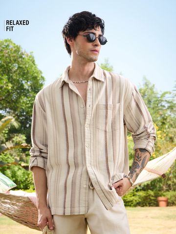 Buy Striped Shirt: Gold Dust Men Utility Shirts Online C76