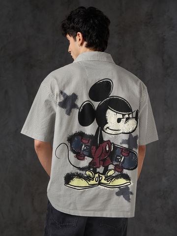 Buy Mickey Mouse: Skater Men Oversized Shirt Online C76