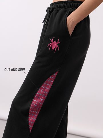 Spider-Man: Pink Web Women Flared Joggers JB65