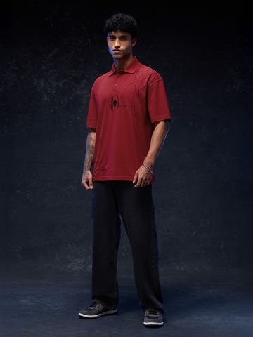 Buy spider-Man: Webbed Wonder Men Oversized Polo Online OS23