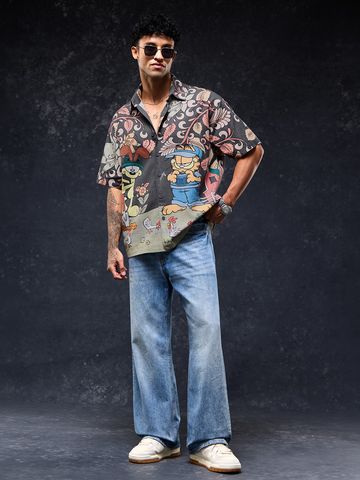 Buy Garfield: Kalamkari Men Oversized Shirts Online C76