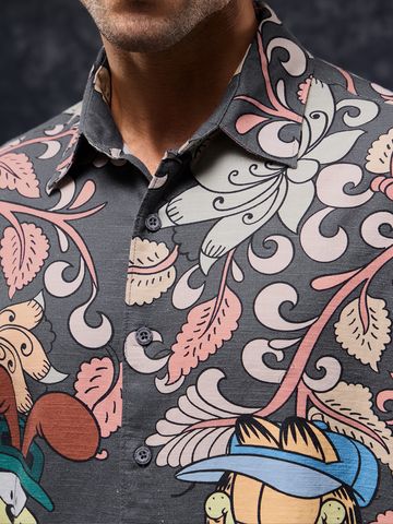 Buy Garfield: Kalamkari Men Oversized Shirts Online C76
