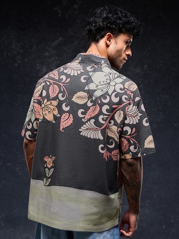 Buy Garfield: Kalamkari Men Oversized Shirts Online C76