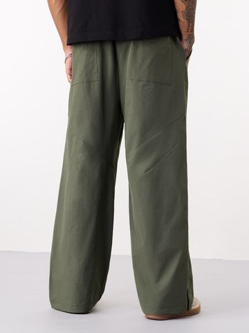 Buy Baggy-Fit Pants: Dusty Olive Men Pants Online F56