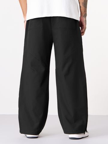 Buy Baggy-Fit Pants: Phantom Black Men Pants Online F56