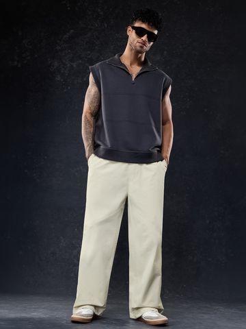 Buy Baggy-Fit Pants: Misty Grey Men Cargo Pants Online F56