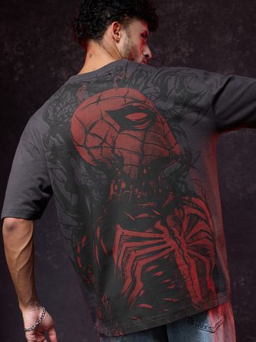 Buy Spider-Man: Red Web Men Oversized T-Shirt Online OS23