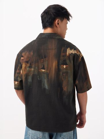 Buy Satin Shirt: Noir Men Oversized Shirts Online C76
