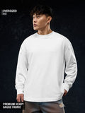 Buy Solids: Eggshell White Men Oversized Full Sleeve T-Shirts Online OS23