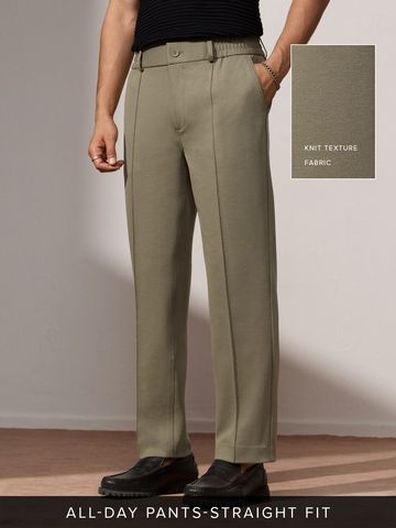 Buy Straight-Fit Pants: Khaki Brown Men Pants Online F56