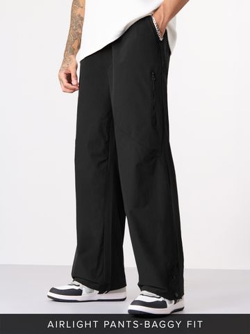 Buy Baggy-Fit Pants: Phantom Black Men Pants Online F56