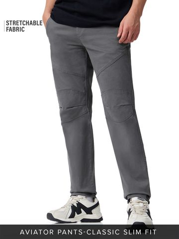 Buy Aviator Pants: Slate Grey Men Pants Online F56