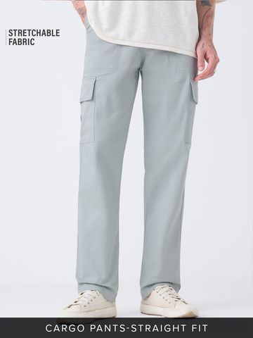 Buy Solids: Storm Grey Men Cargo Pants Online F56