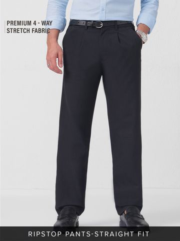 Buy Pleated Pants: Regal Navy Men Pants Online F56