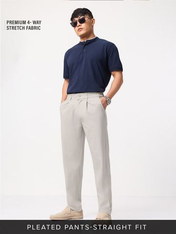 Buy All-Day Pants: Ivory Drift Men Super Flex Pants Online F56