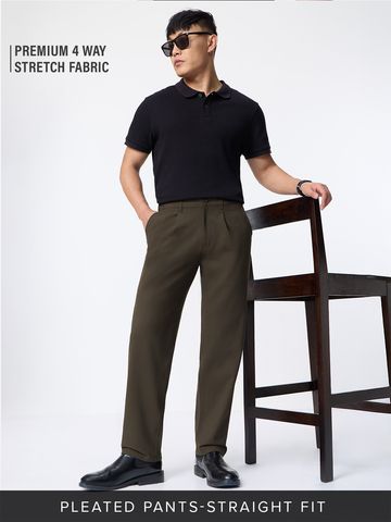 Buy Pleated Pants: Magnum Men Pants Online F56