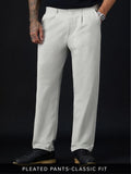 Buy Pleated Pants: Ivory Men Pants Online F56