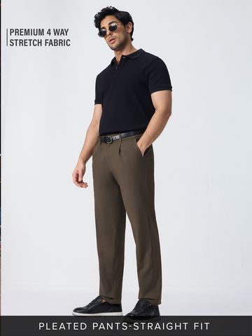 Buy Pleated Pants: Dune Men Pants Online F56