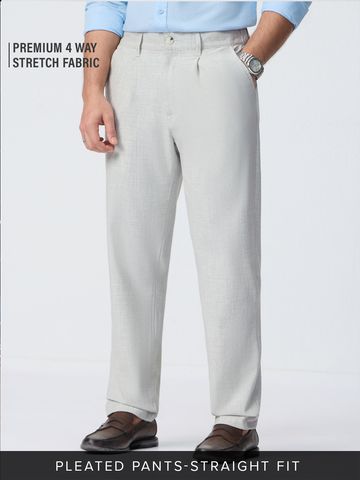 Buy Pleated Pants: Platinum Men Pants Online F56