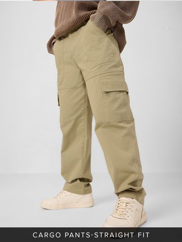 Buy Solids: Moss Green Men Cargo Pants F56