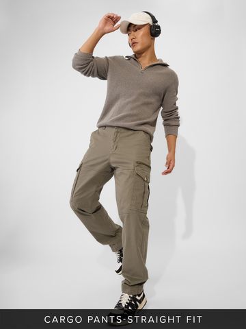 Buy Solids: Hunter Green Men Cargo Pants Online F56