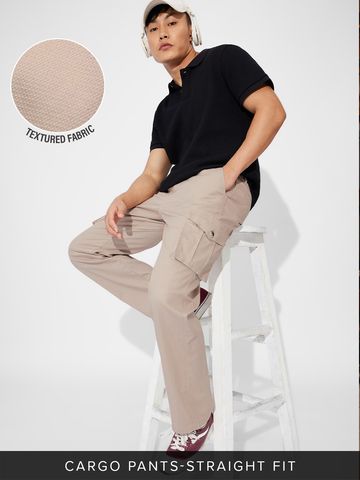 Buy Solids: Sandy Brown Men Cargo Pants Online F56
