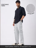 Buy Textured Cargo Pants: Smokey Grey Men Pants Online F56