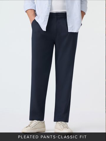 Buy Pleated Pants: Marine Men Pants Online F56