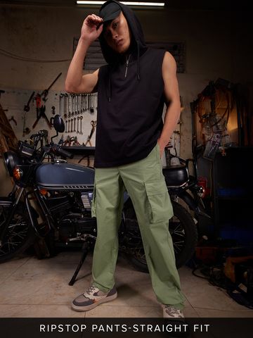 Buy Solids: Fern Green Men Cargo Joggers Online F56