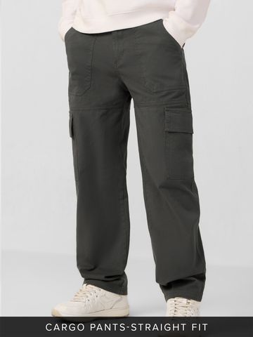 Buy Solids: Charcoal Black Men Cargo Pants F56