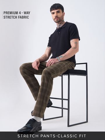 Buy Stretch Pants: Chestnut For Men Online F56