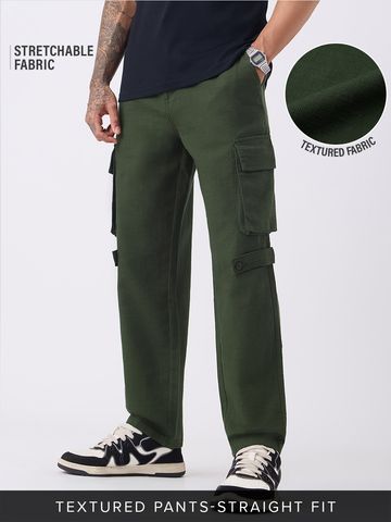 Buy Textured Cargo Pants: Forest Men Pants Online F56