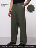 Buy Ottoman Textured Pants: Olive Men Pants Online F56