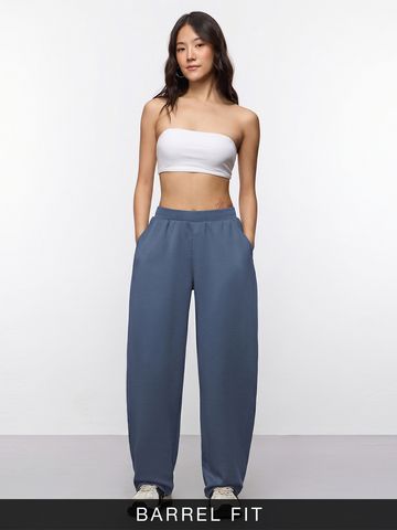 Buy Premium Scuba Joggers: Denim Blue Women Joggers Online JB65