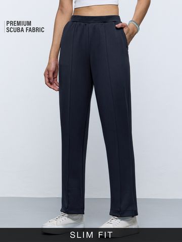 Buy Premium Scuba Joggers: Navy Blue Women Joggers Online JB65