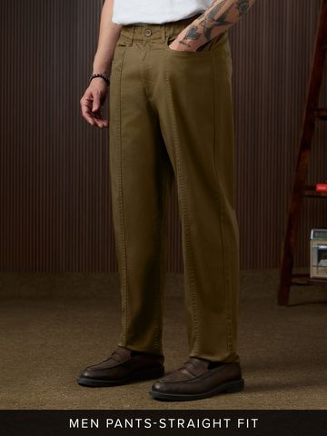 Buy Straight Pant: Roasted Coffee Men Chino Pants Online F56
