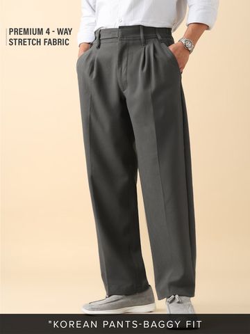 Buy Korean Pants: Rhodium Men Korean Pants Online F56