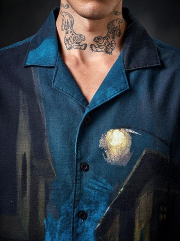Buy Cotton-Linen Shirt: Alleyway Men Oversized Shirts Online C76