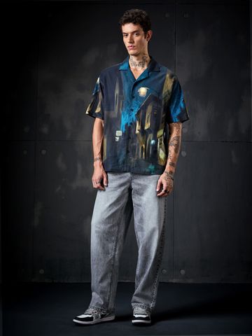 Buy Cotton-Linen Shirt: Alleyway Men Oversized Shirts Online C76
