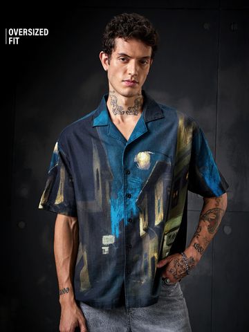 Buy Cotton-Linen Shirt: Alleyway Men Oversized Shirts Online C76