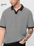 Buy Jacquard Polo: Monochrome Oversized Polos Online P09