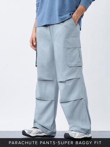 Buy Parachute Pants: Dusty Sky Blue For Men Online F56