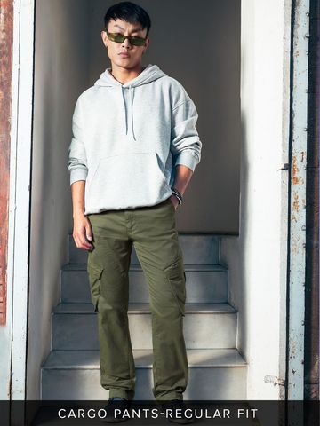 Buy Solids: Light Olive Mens Pants Online F56