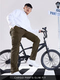 Buy Solids: Dark Olive Men Cargo Pants Online F56