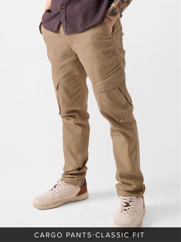 Buy Solids: Teak Men Cargo Pants Online F56