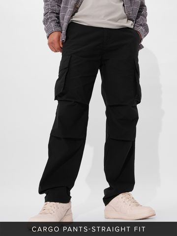 Buy Solids: Ink Black Men Cargo Pants Online F56
