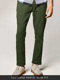 Buy Solids Dark Olive Cotton Stretch Structured Pants Online F56